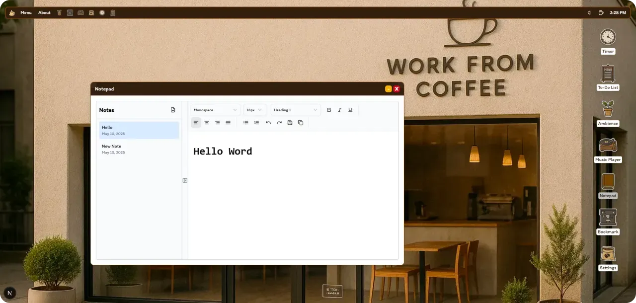 Work From Coffee OS
